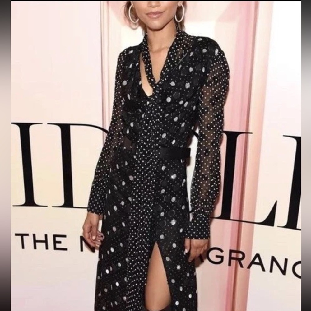 Zendaya Tommy Hilfiger Black and White Polka Dot Dress